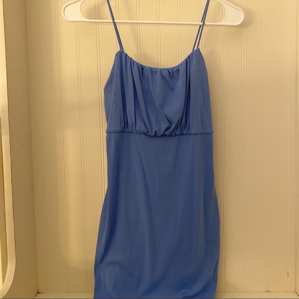 Blue mini dress cotton super comfy and cute